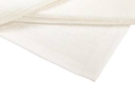 Crover 773492031404 Collection All Season Thermal Waffle Cotton King Blanket 108x90 Ivory Deep Plai