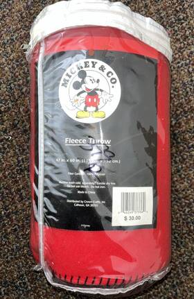 Crown Crafts 046249373369 Mickey And Co Red Fleece Throw Blanket 100% Polyester Craft 47x60 New