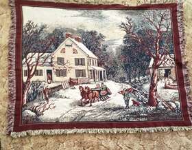 Rn-14900 Crown Crafts Vintage Country Winter Home Decorative Sofa Throw Blanket 60 X 46