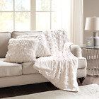 Cs50-0294 Comfort Spaces Ruched Faux Fur Throw With Square 675716979669