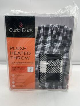 Cuddl Duds 022164596502 New Plush Heated Throw Blanket Black White Buffalo Check Cuddl Duds 022164596502 New Plush Heated Throw Blanket Black White Buffalo Check