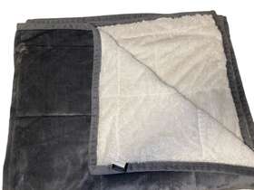 Cuddl Duds 400299666480 Gray Plush/cream Sherpa Throw 50 X 60 Inches