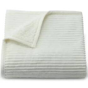 Cuddl Duds 400711737729 Sherpa Throw Blanket 50x60 White Ribbed Plush Christmas Cozy Soft New