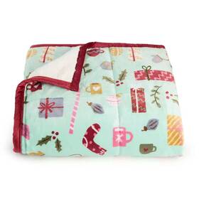 Cuddl Duds 400768924462 Sherpa Throw Blanket 50x60 Christmas Ornament Plush Cozy Soft New