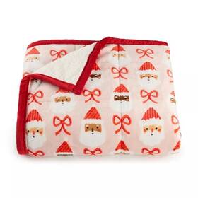 Cuddl Duds 400768924769 Cozy Soft Throw 50 Inch X60 Reversable Quilted Santa New Nwt