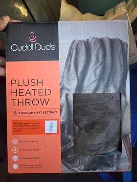 53cuhethsd Cuddl Duds Plush Heated Throw Electric Blanket 50x60 Gray Kohls