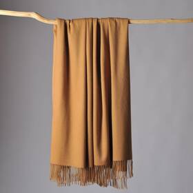 43397-66686 Cuddle Dreams Premium Cashmere Throw Blanket With Fringe Luxuriously Soft Camel