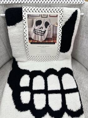 233717 Cupcake And Cashmere Cupcake&cashmere Skull Shaped Throw With Hanger New 2025 Summerweenft Nwt Comfy