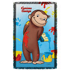 Curious George Paint Woven Throw Blanket White One Size 887806770487