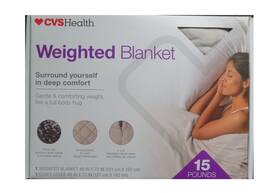Cvs Health 050428621387 15 Lb Pound Weighted Blanket 48 Inch X 72 Gray For Deep Comfort And Sleep