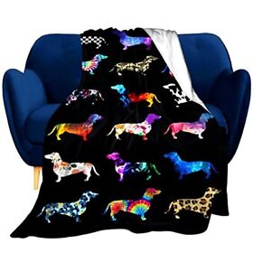 Dachshund Throw Blanket Bedding Super Soft Warm Flannel Blankets For Kids