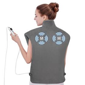 Jrpj-2635gy-ms-n Dailylife Heating Pad With Massager For Neck And Shoulders Wearable Electric P