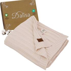 Dalisa 684441183090 100% Organic Cotton Knit Blanket Denise -soft And Lightweight Breathable All
