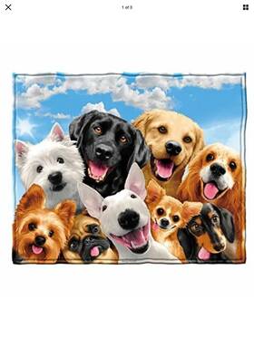Dawhud Direct 647603906485 Dogs Selfie Super Soft Plush Fleece Throw Blanket Beach Towel