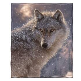 Dawhud Direct 810003856531 Lone Wolf Fleece Blanket For Bed 75 X 90 Queen Size T