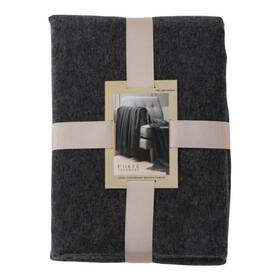 1292247 Dawson Forte New 100% Cashmere Woven Throw Dark Grey 76.5 Inch X 57