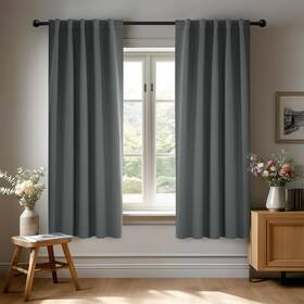 Usctp02198d-s412 Deconovo Blackout Curtains Dark Grey 2 Pics 38x45 Thermal Insulated Room Darkening Drapes