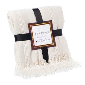 Deerlux 651355239678 Decorative Zigzag Stripe Pattern Knit Throw Blanket 50x60 In Complete With