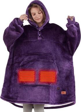 Dc54-0562a Degrees Of Comfort Heated Wearable Blanket For Women Adult 38x32 Inch Purple