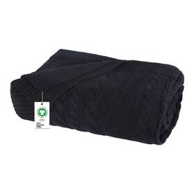 Delara 744365092132 Gots Certified Organic Cotton Throw Blanket Dark Navy 50 Inch X 70 For Sofa
