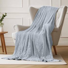 Deh2410-lb-th Delight Home Cooling Cotton Waffle Weave Throw Blanket - Lightweight Breathable Of