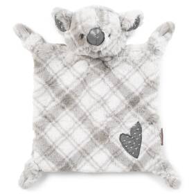 5004710048 Demdaco Muted Grey Koala Kisses Polyester Plush Childrens Rattle Blankie