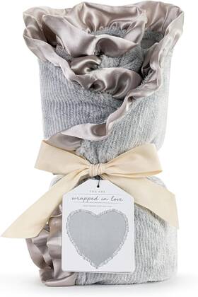 5004820181 Demdaco Wrapped In Love 43 Inch Soft Snuggly Polyester And X Grey
