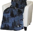 Denali Microplush Fabric Machine Wash Dry Stitch Finish Horse Flight Throw Blanket 025534051953