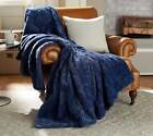 H221441 Dennis Basso Solid Pelted Faux Fur Throw Blanket 60inch X 70inch