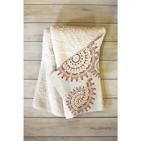 80243-sflmed Denydesigns. Sheila Wenzel-ganny Western Style Geo Beige Fleece Throw Blanket