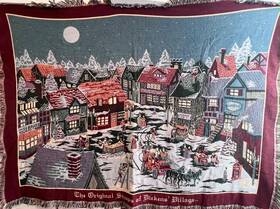 Department 56 046249216871 Dept Inch The Original Shops Of Dickens Village Christmas Throw Blanket 69x51 In
