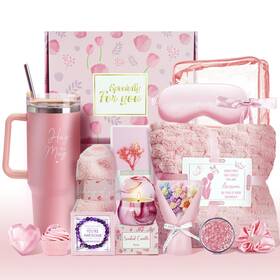 Deriibrico 025128498058 15pcs Birthday Gifts For Women Relaxing Spa Basket With Luxury Flannel Blank