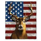 Dh-480 Dawhud Direct American Whitetail Deer Fleece Throw Blanket 647603888842