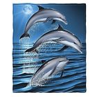 Dh-840 Dawhud Direct Dolphins Fleece Throw Blanket 637230971727