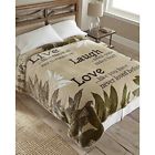 Dh768444144444 Wa Piece Green Tan Live Laugh Love Throw 768444144444