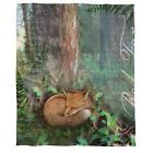 Dh829375079479 Tn Piece Brown White Fox Theme Throw Blanket 829375079479