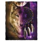 Dhy-478 Dawhud Direct Wolf Dreamcatcher Fleece Throw Blanket