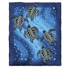 Dhy-479 Dawhud Direct Tribal Sea Turtles Fleece Throw Blanket