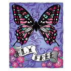 Dhy-842 Dawhud Direct Butterfly Fly Free Fleece Throw Blanket 696567432295