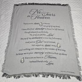 Dicksons 603799554206 No Tears In Heaven On Grey Memorial 48 X 56 All Cotton Tapestry Throw Blanket