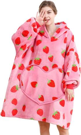 Dietersler 313026411454 Wearable Blanket Hoodie Oversized Fluffy Sherpa Warm Cozy One Size Women Gift