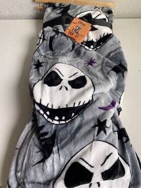 Disney 032281141219 Nightmare Before Christmas 60x70 Inch Throw Blanket Pumpkin King Halloween