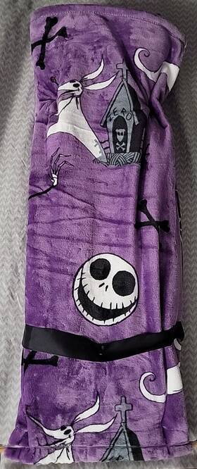 Disney 032281141226 Jack Skellington Nightmare Before Christmas Purple Fleece Throw Blanket 60x70 In
