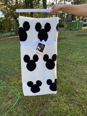 Disney 032281156336 Mickey Mouse Super Soft Throw Blanket Reversible Black White 50 Inch X 60