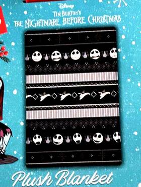 Disney 032281175320 Nightmare Before Christmas Blanket Jack Skellington Black Gray White Twin 60x90