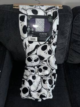 Disney 032281178369 Nightmare Before Christmas Jack Skellington Plush Throw Blanket 50 Inch X70 Nwt