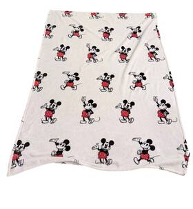 Disney 032281184742 New S Classic Mickey Mouse Soft Plush White Throw Blanket 50x70