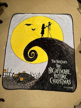 Disney 032281195540 Vtg Original Touchstone Pictures The Nightmare Before Christmas Plush Throw