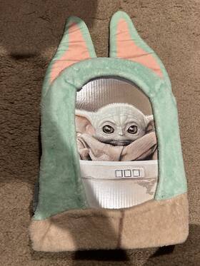 Disney 032281261955 New Star Wars Baby Yoda Grogu Fleece Soft Hooded Blanket Towel