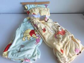 Disney 032281786915 Set Of 2 Winnie The Pooh And Piglet Yellow Green Pastel Plush Throw Blankets 60x70